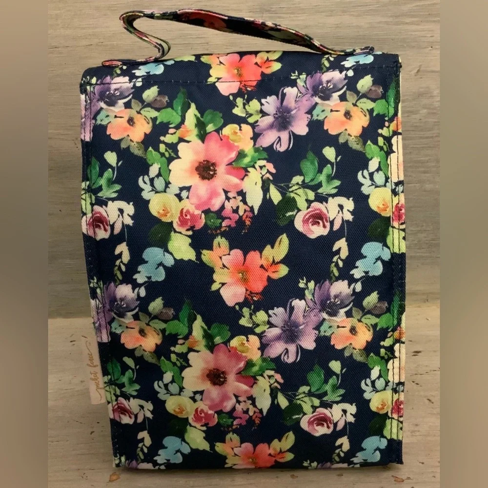 Picket Fence Floral Insulated Cooler Lunch‎ Bag with Matching Lanyard NWT